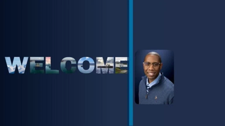 Welcome text with a photo of Corey Nichols on the right.